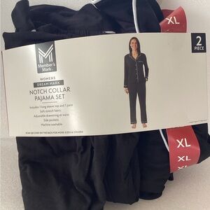 Member's Mark Women's Black Pajama Set with Notch Collar